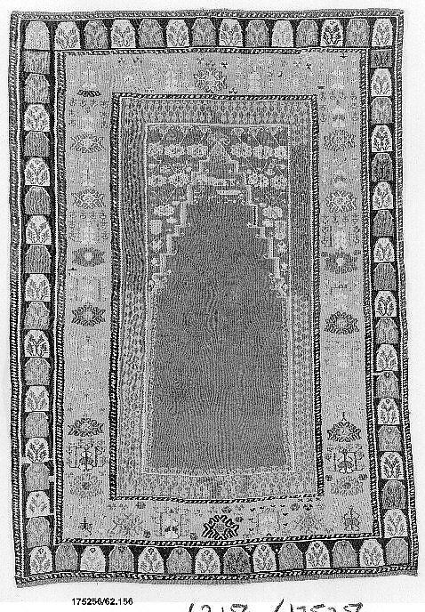 Carpet, Cotton (warp and weft), wool (weft), silk (weft), metal wrapped silk thread; tapestry-woven