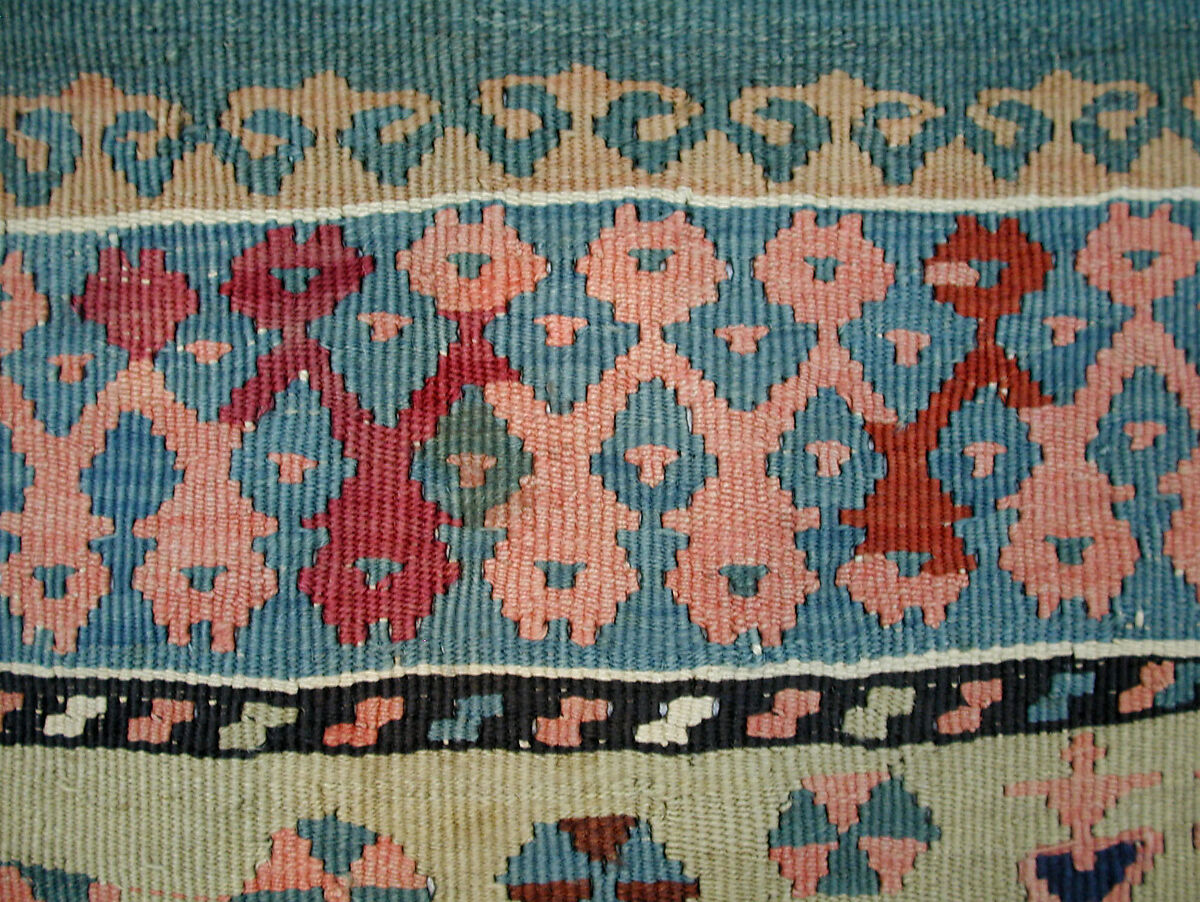 Carpet, Cotton (warp and weft), wool (weft), silk (weft), metal wrapped silk thread; tapestry-woven