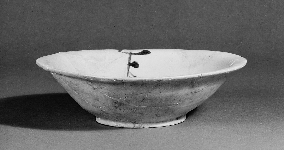 Bowl, Earthenware; painted in color on opaque white (tin) glaze