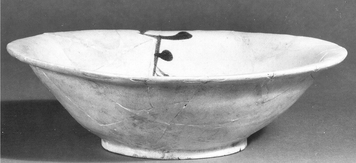 Bowl, Earthenware; painted in color on opaque white (tin) glaze