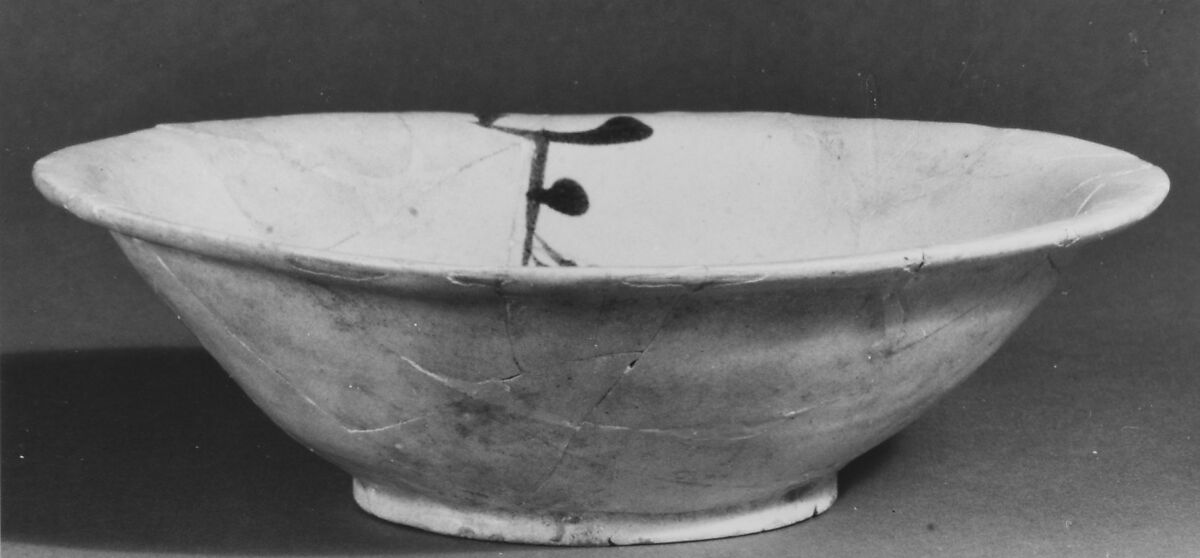Bowl, Earthenware; painted in color on opaque white (tin) glaze