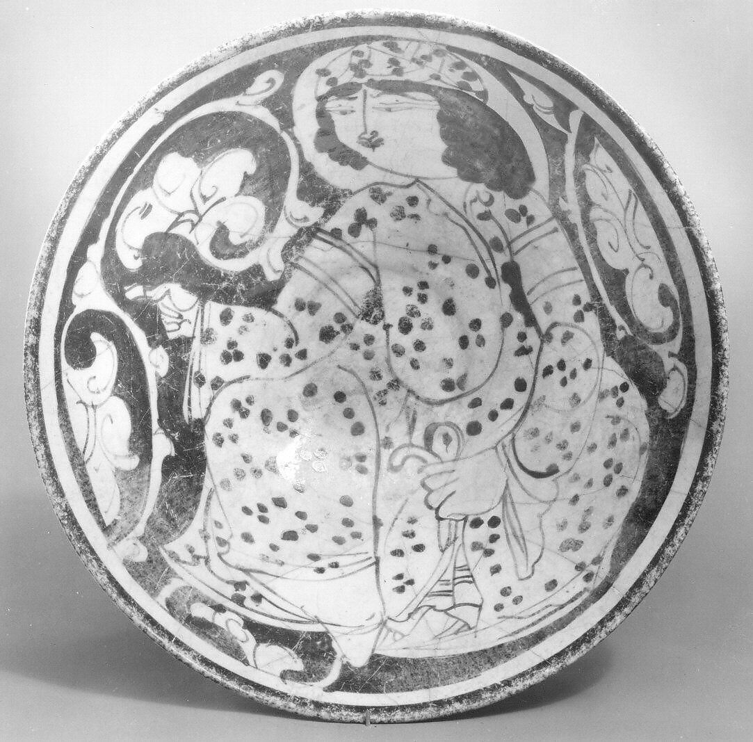 Bowl, Stonepaste; luster-painted on opaque white glaze 