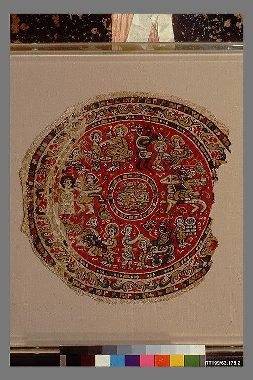 Roundel Illustrating Episodes from the Biblical Story of Joseph, Linen, wool; tapestry weave