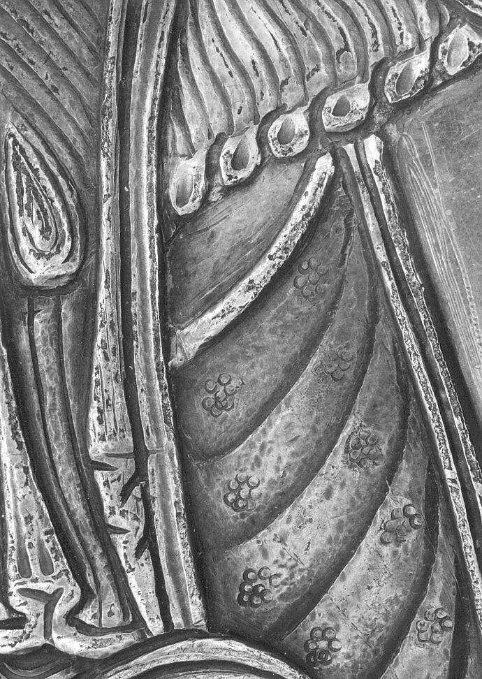 Plate Depicting a Female Figure Riding a Fantastic Winged Beast, Silver; gilded, chased, and engraved, with applied elements