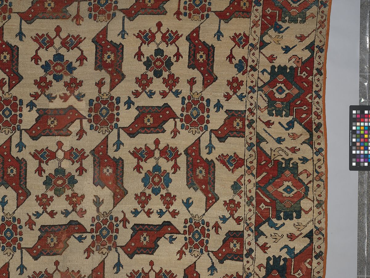 "Bird" Carpet, Wool (warp, weft and pile); symmetrically knotted pile