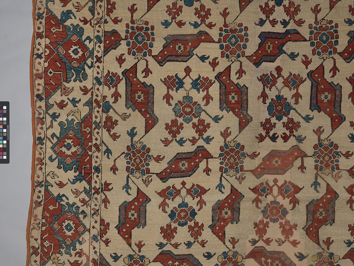 "Bird" Carpet, Wool (warp, weft and pile); symmetrically knotted pile