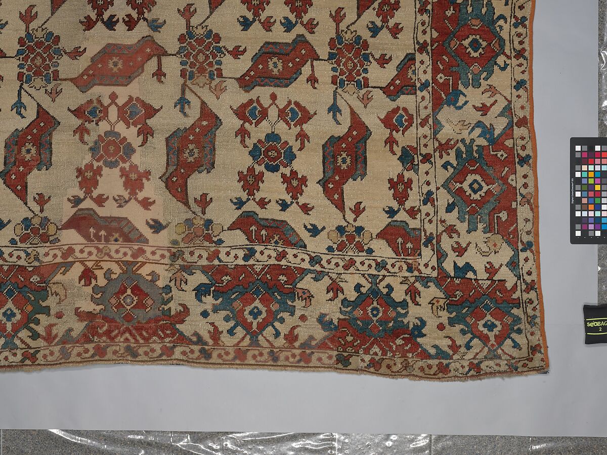 "Bird" Carpet, Wool (warp, weft and pile); symmetrically knotted pile