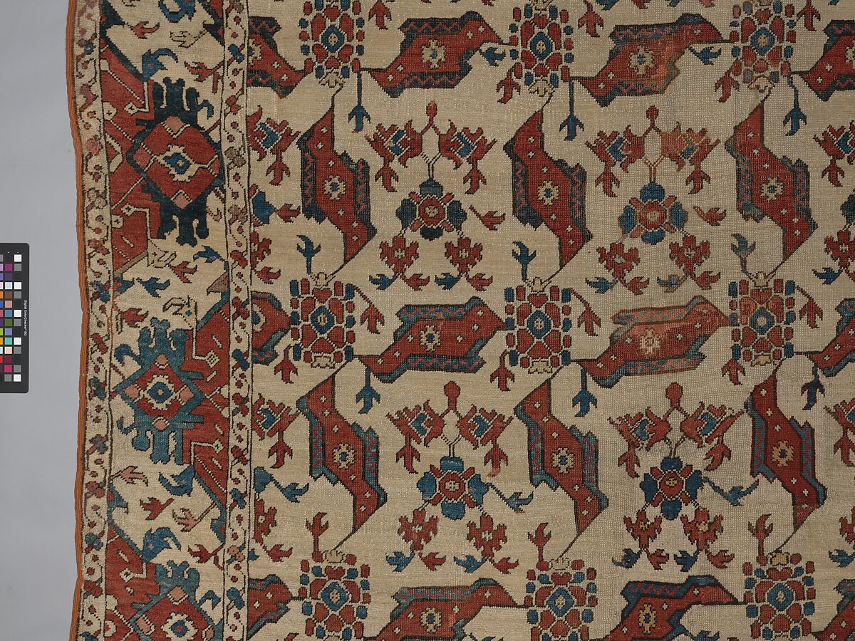 "Bird" Carpet, Wool (warp, weft and pile); symmetrically knotted pile