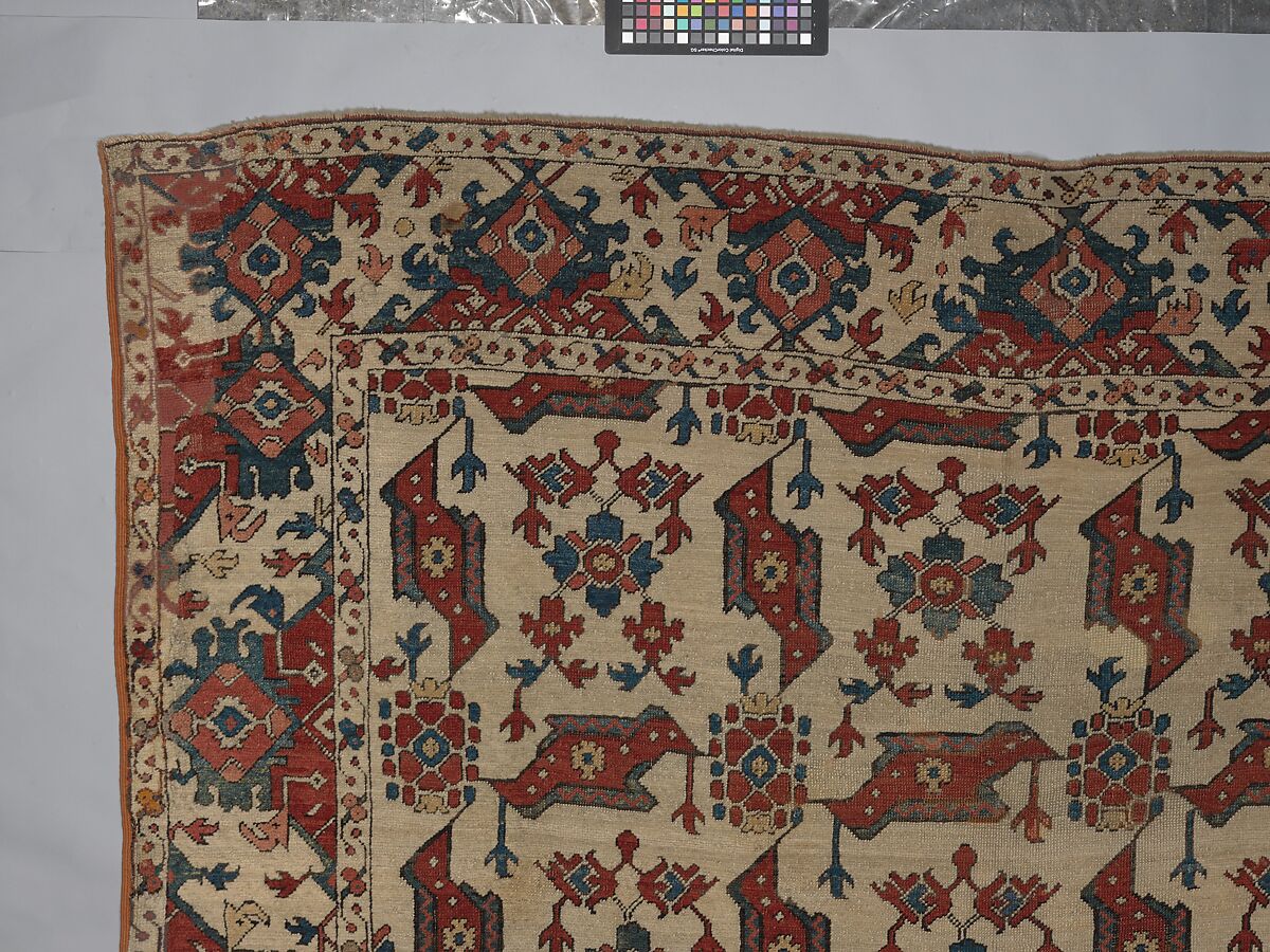 "Bird" Carpet, Wool (warp, weft and pile); symmetrically knotted pile