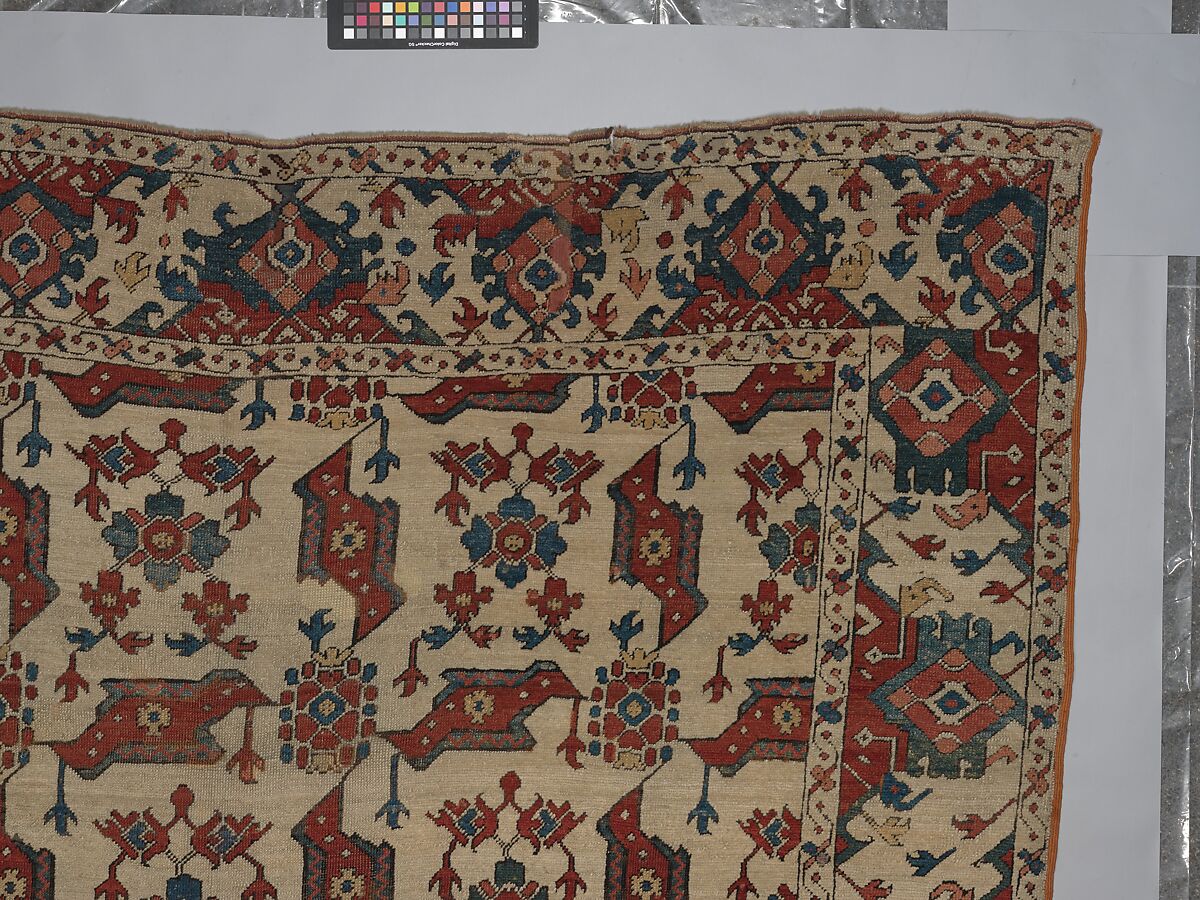 "Bird" Carpet, Wool (warp, weft and pile); symmetrically knotted pile