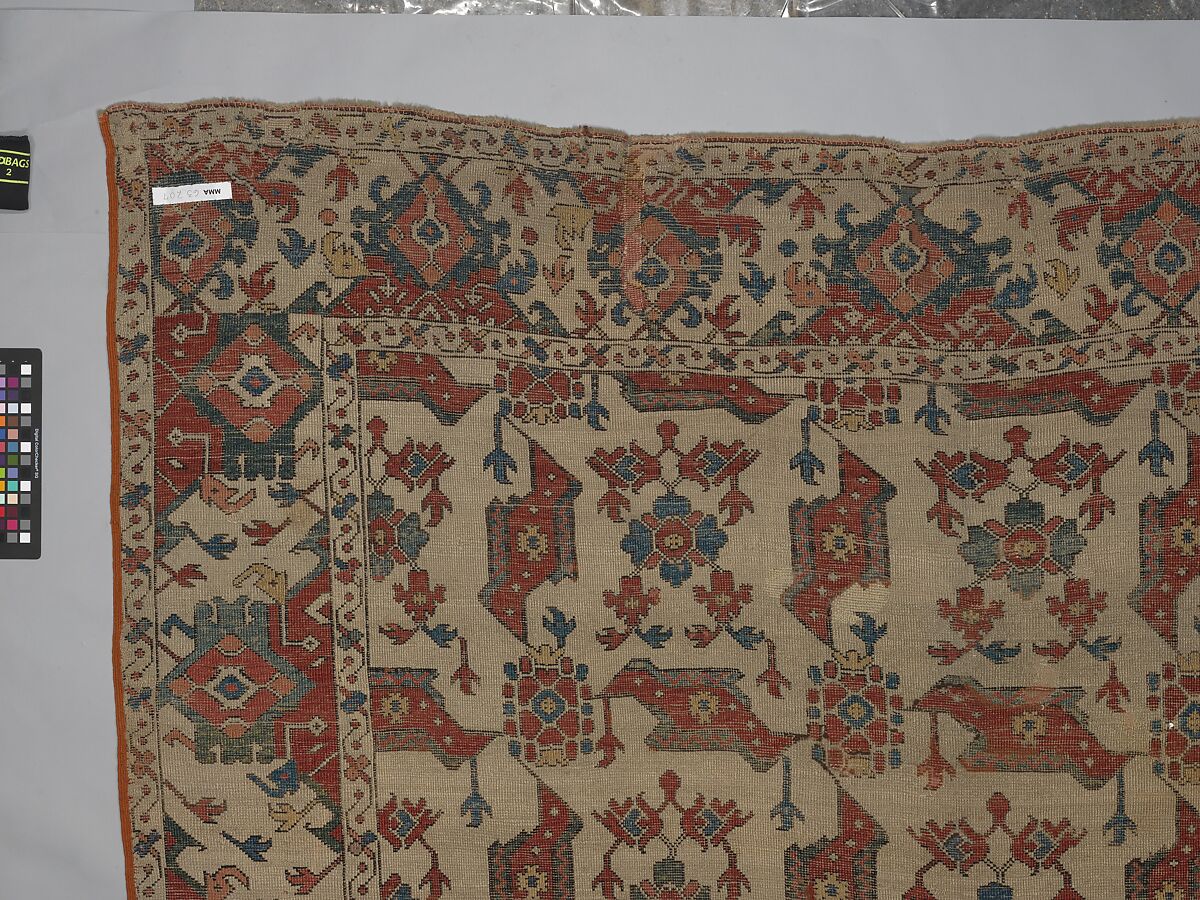 "Bird" Carpet, Wool (warp, weft and pile); symmetrically knotted pile