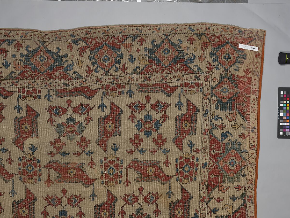 "Bird" Carpet, Wool (warp, weft and pile); symmetrically knotted pile