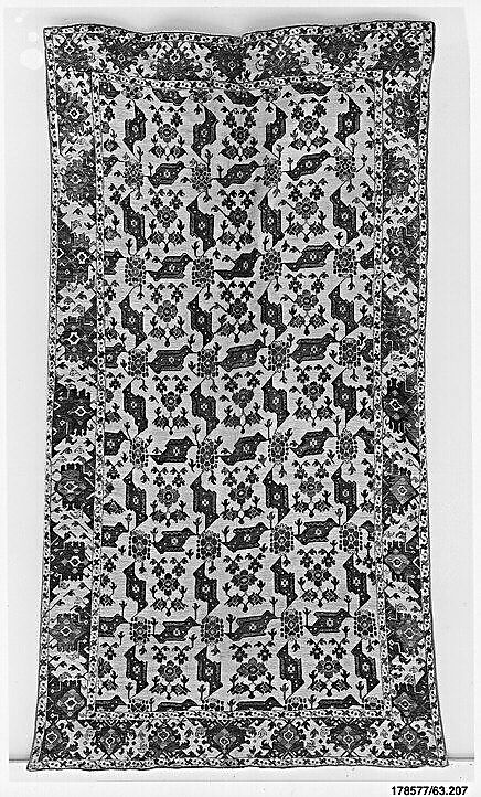 "Bird" Carpet, Wool (warp, weft and pile); symmetrically knotted pile
