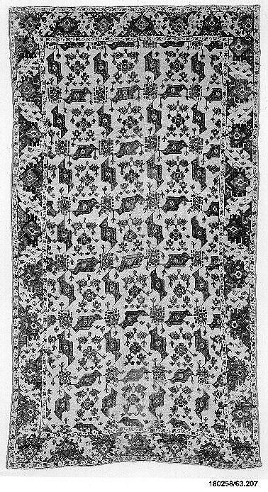 "Bird" Carpet, Wool (warp, weft and pile); symmetrically knotted pile