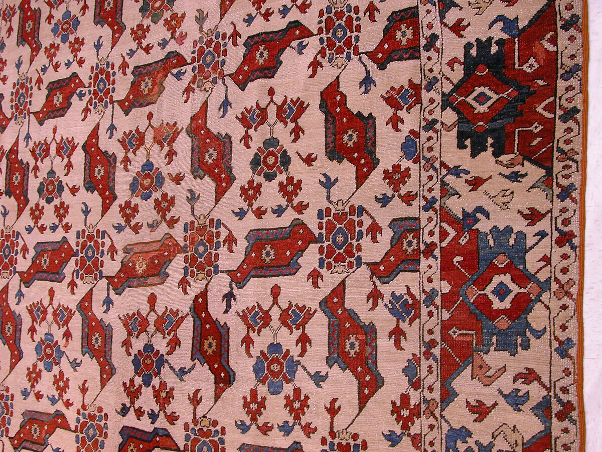 "Bird" Carpet, Wool (warp, weft and pile); symmetrically knotted pile