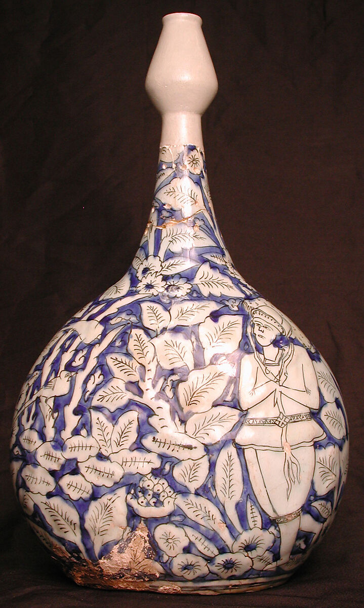 Bottle, Earthenware; glazed 