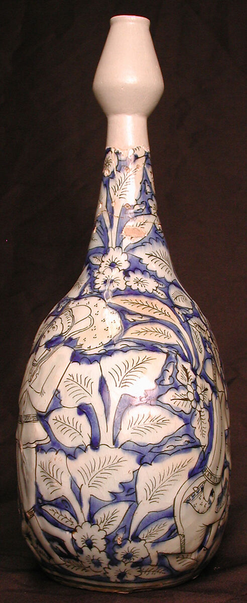 Bottle, Earthenware; glazed