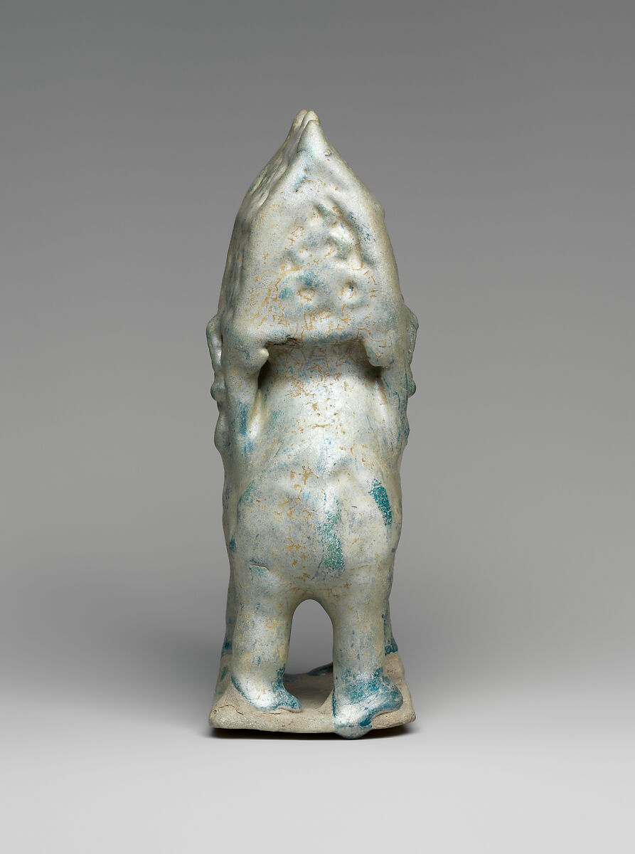 Figurine in the Form of a Camel Carrying a Palanquin and Two Riders, Stonepaste; molded in sections, glazed in turquoise