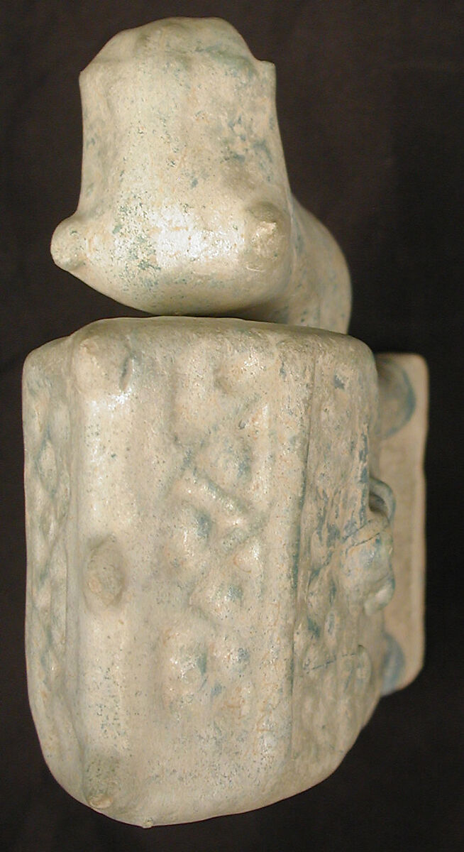 Figurine in the Form of a Camel Carrying a Palanquin and Two Riders, Stonepaste; molded in sections, glazed in turquoise