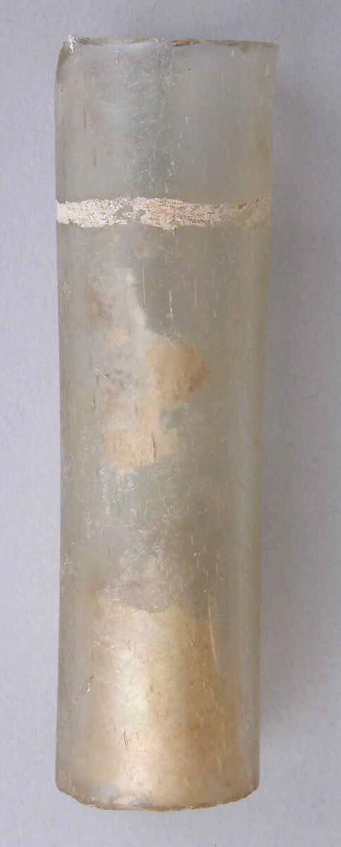 Hanging Lamp, Glass, colorless with green tinge; blown, applied handles