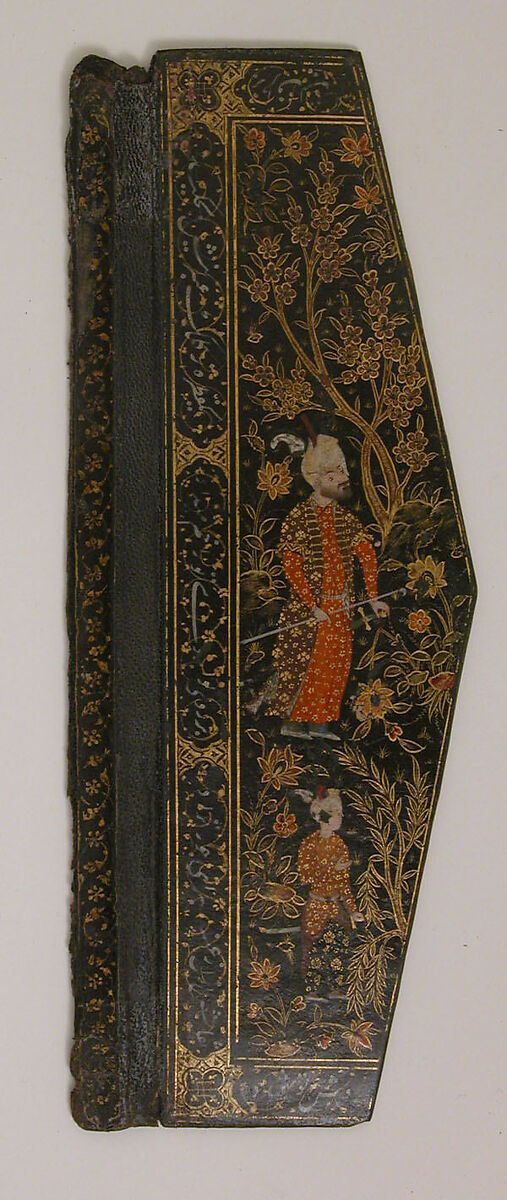 Flap of a Bookbinding (Jild-i kitab), Leather, paper; painted, gilded, and lacquered 