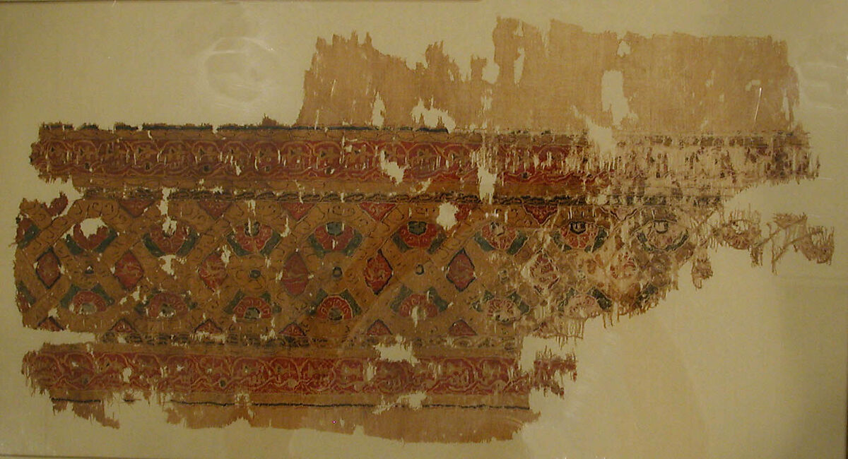 Textile Fragment, Linen and silk 