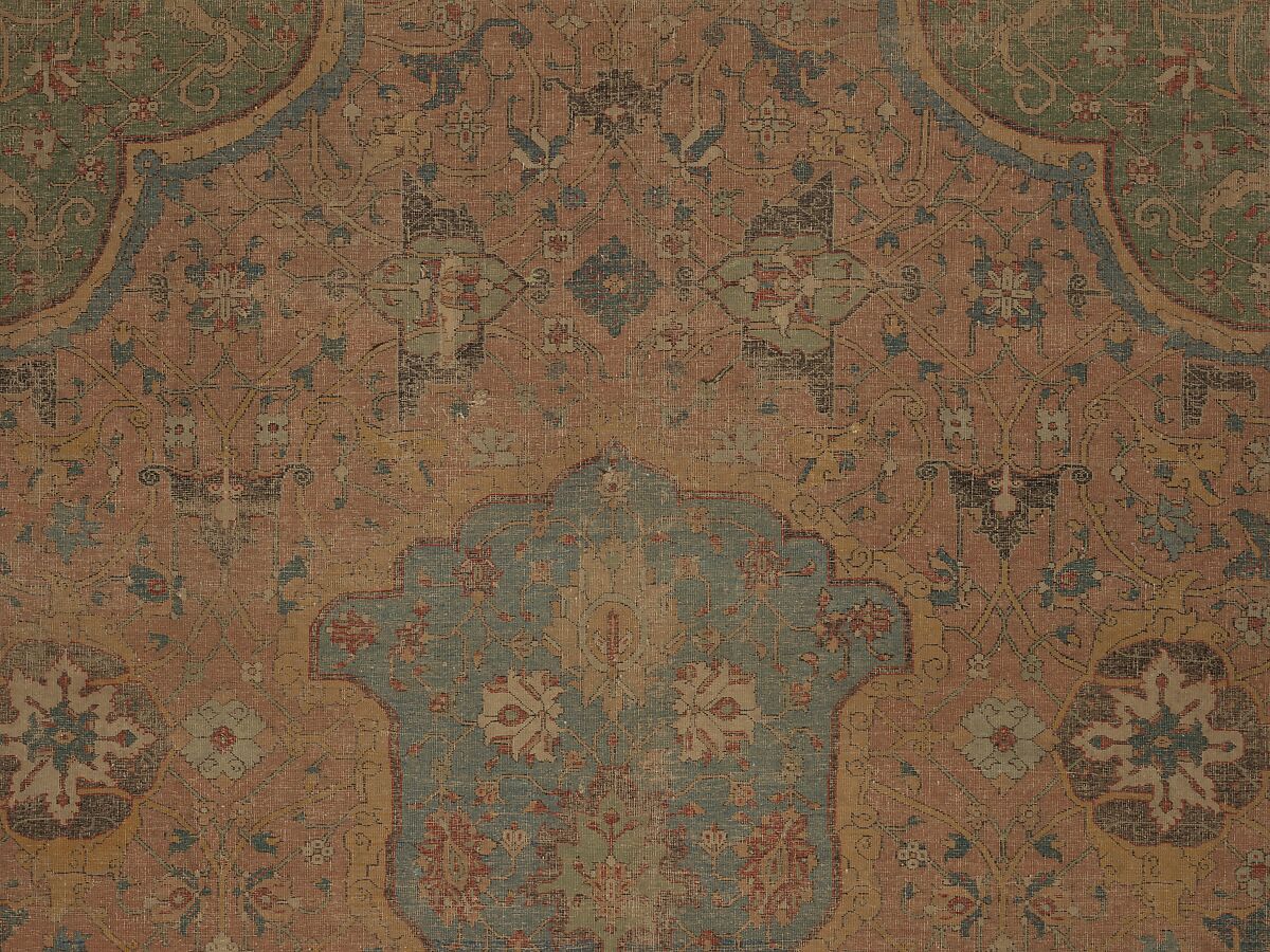 Carpet, Cotton (warp and weft), wool (pile); asymmetrically knotted pile