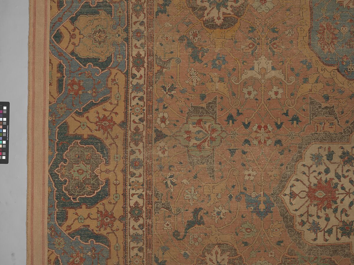 Carpet, Cotton (warp and weft), wool (pile); asymmetrically knotted pile