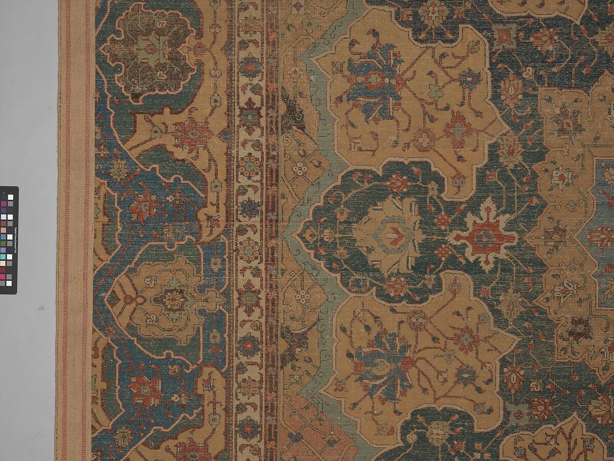 Carpet, Cotton (warp and weft), wool (pile); asymmetrically knotted pile