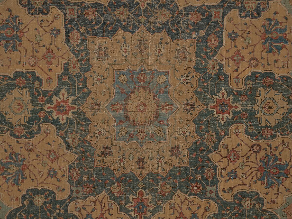 Carpet, Cotton (warp and weft), wool (pile); asymmetrically knotted pile