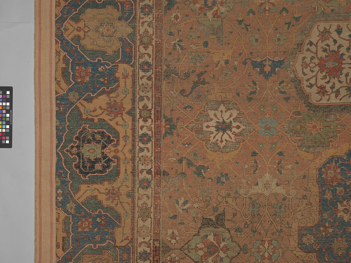 Carpet, Cotton (warp and weft), wool (pile); asymmetrically knotted pile