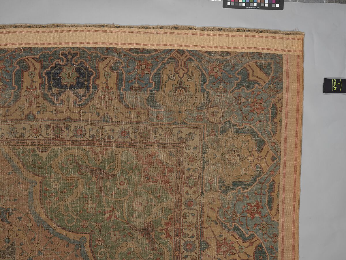 Carpet, Cotton (warp and weft), wool (pile); asymmetrically knotted pile