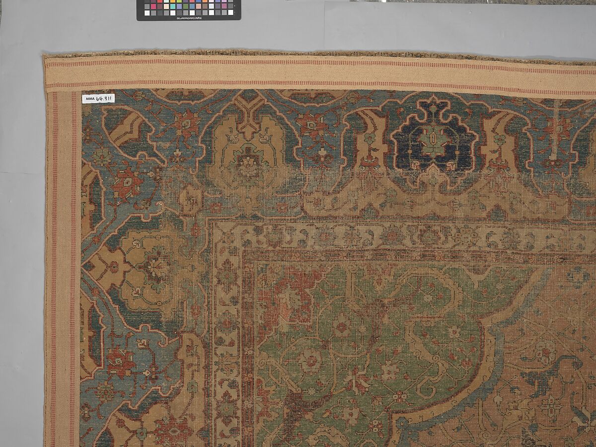 Carpet, Cotton (warp and weft), wool (pile); asymmetrically knotted pile