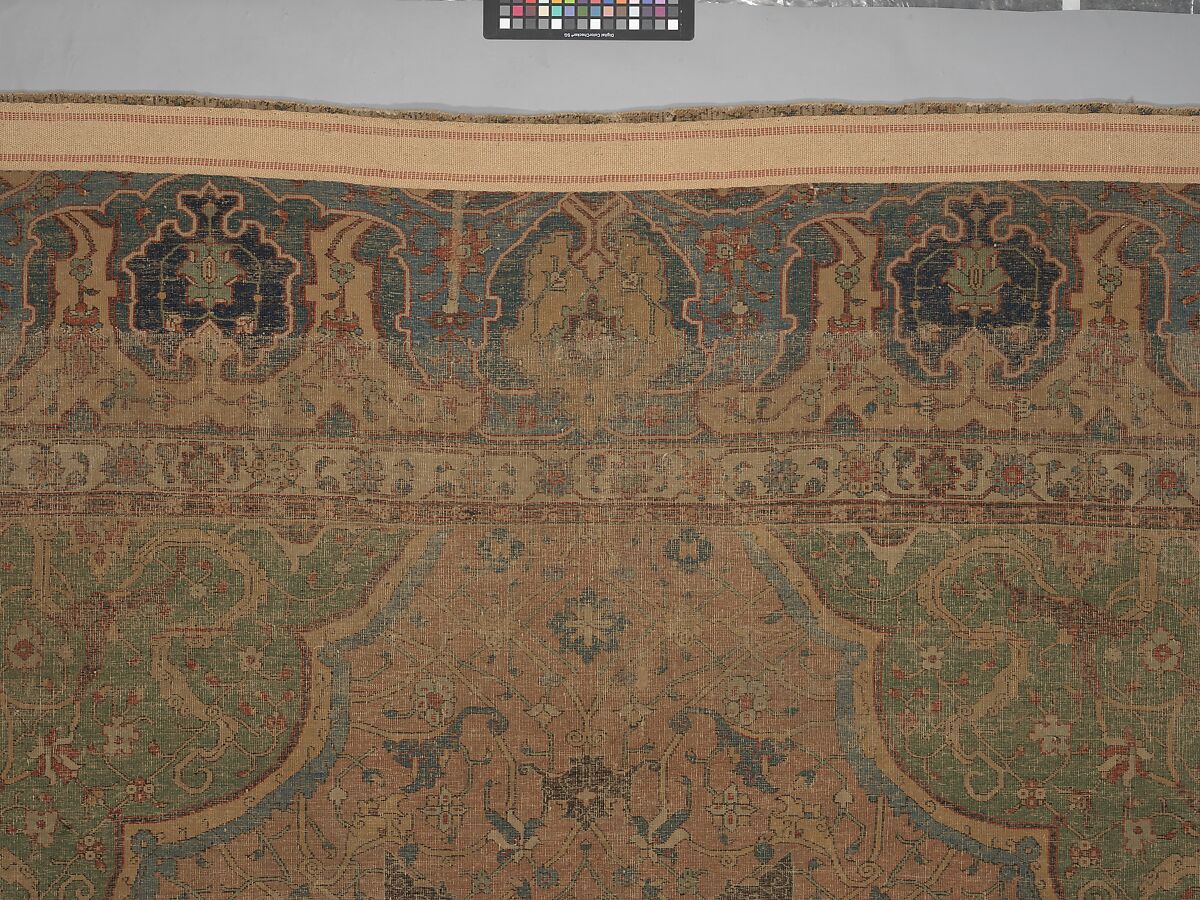 Carpet, Cotton (warp and weft), wool (pile); asymmetrically knotted pile