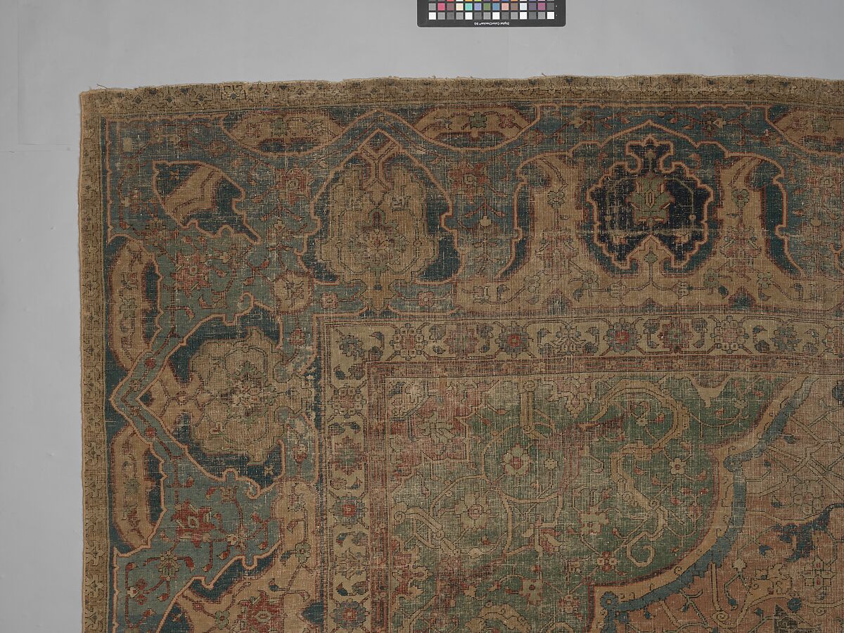 Carpet, Cotton (warp and weft), wool (pile); asymmetrically knotted pile