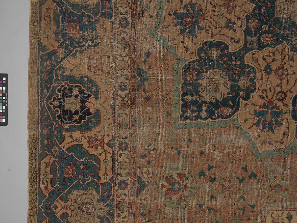 Carpet, Cotton (warp and weft), wool (pile); asymmetrically knotted pile