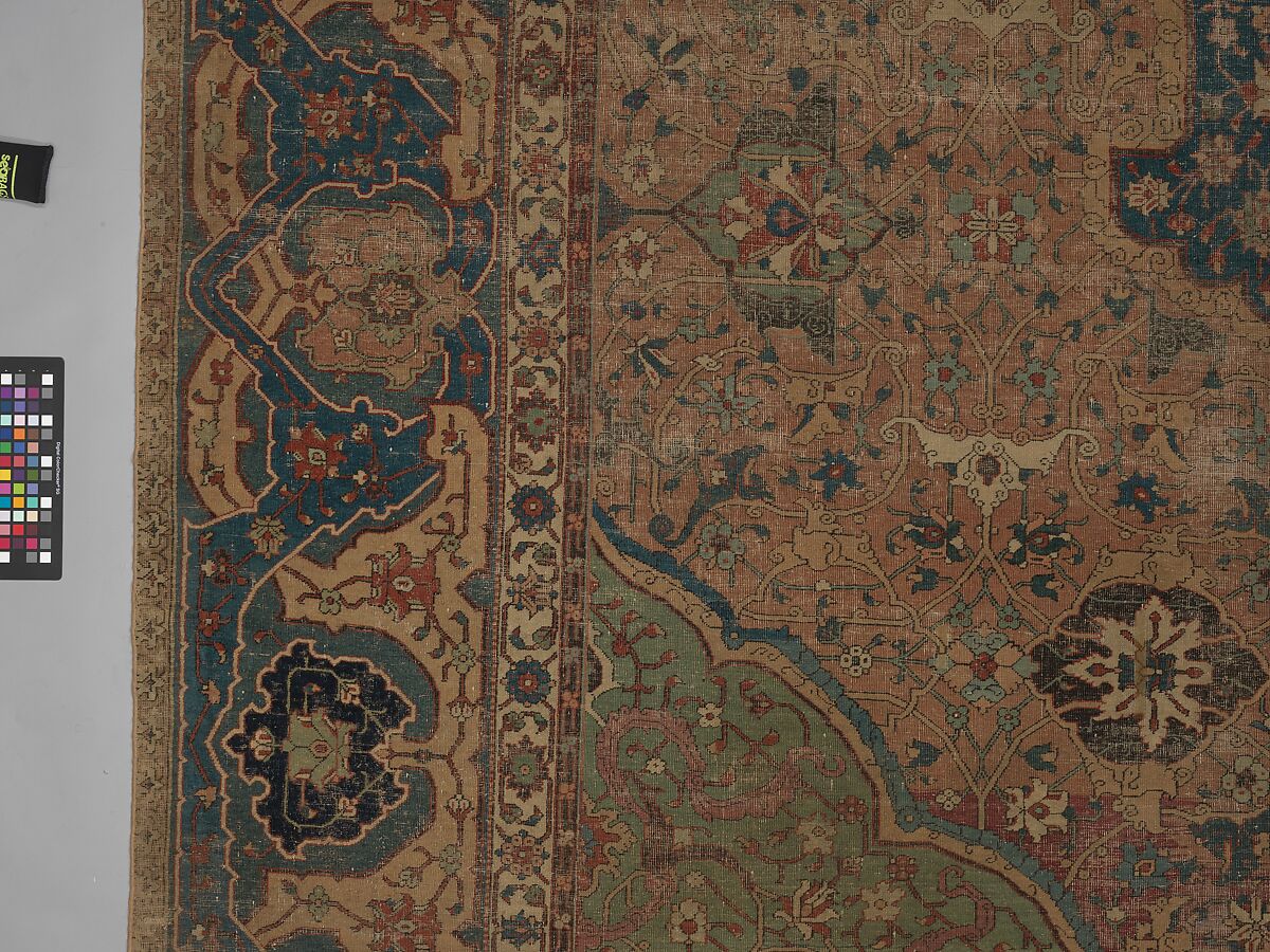 Carpet, Cotton (warp and weft), wool (pile); asymmetrically knotted pile