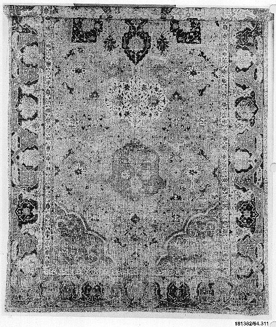 Carpet, Cotton (warp and weft), wool (pile); asymmetrically knotted pile