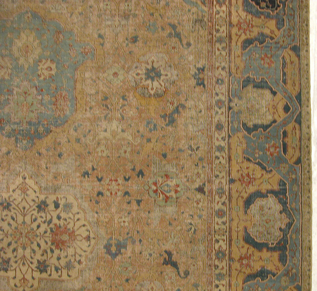 Carpet, Cotton (warp and weft), wool (pile); asymmetrically knotted pile