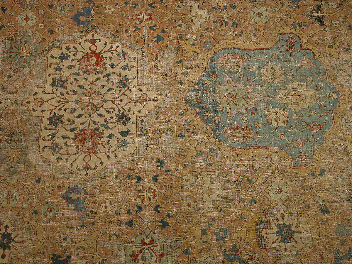 Carpet, Cotton (warp and weft), wool (pile); asymmetrically knotted pile