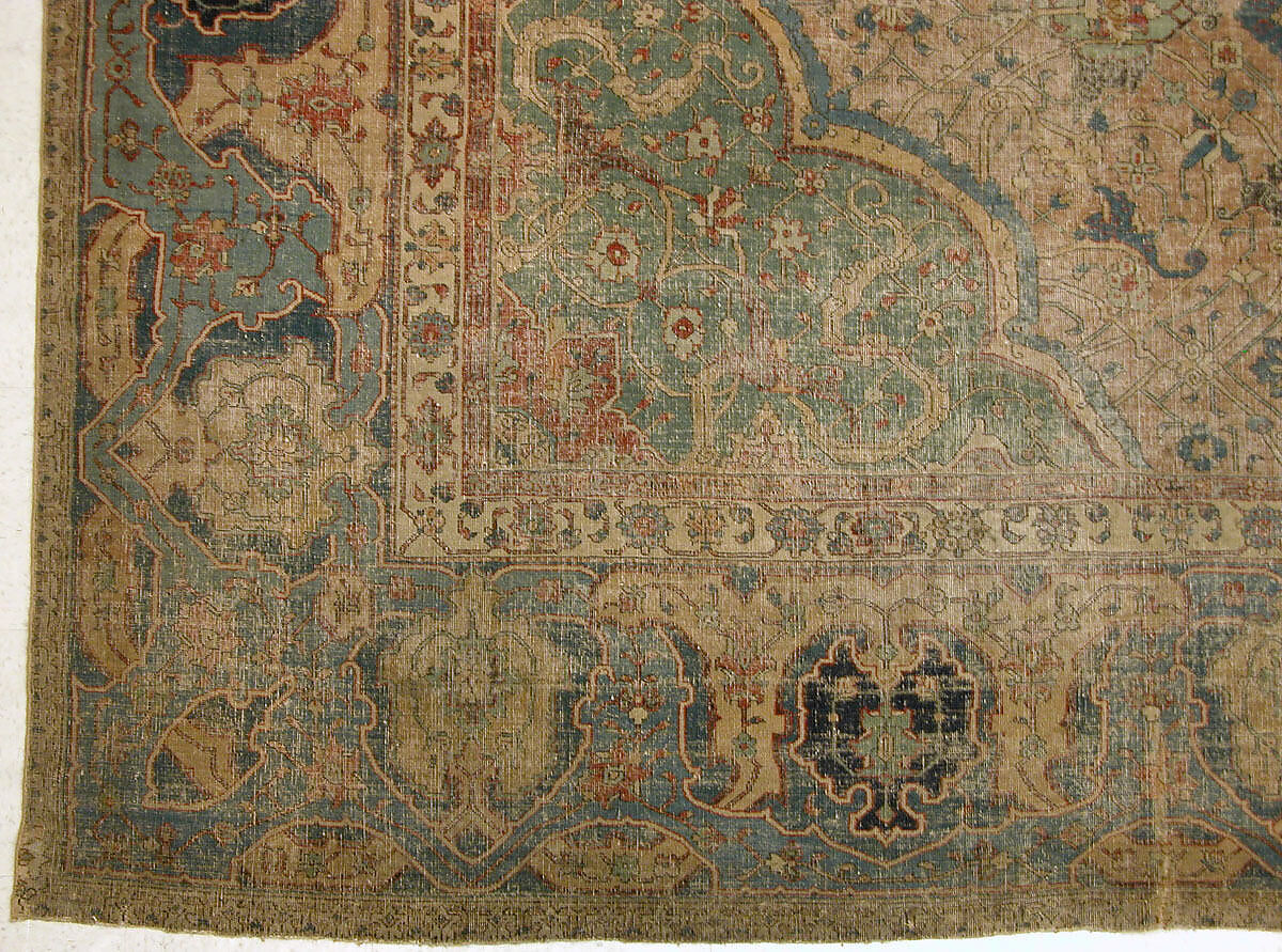 Carpet, Cotton (warp and weft), wool (pile); asymmetrically knotted pile