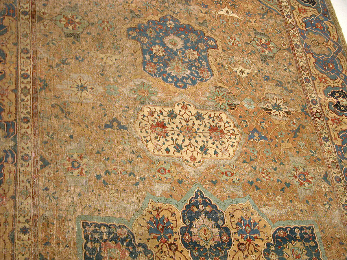 Carpet, Cotton (warp and weft), wool (pile); asymmetrically knotted pile