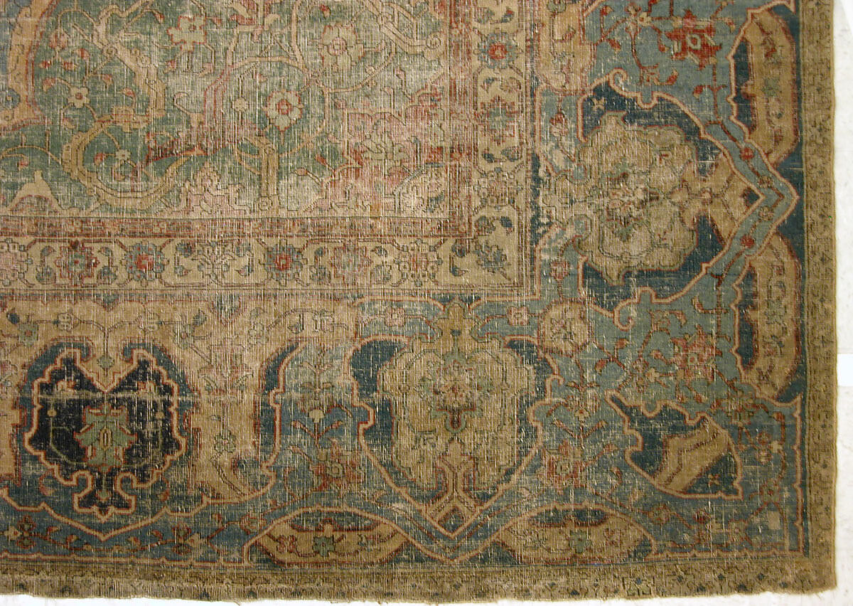 Carpet, Cotton (warp and weft), wool (pile); asymmetrically knotted pile