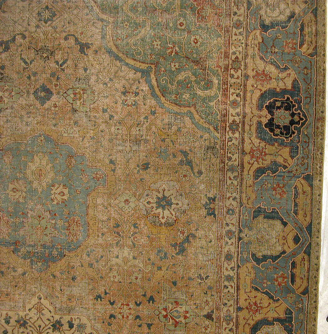 Carpet, Cotton (warp and weft), wool (pile); asymmetrically knotted pile