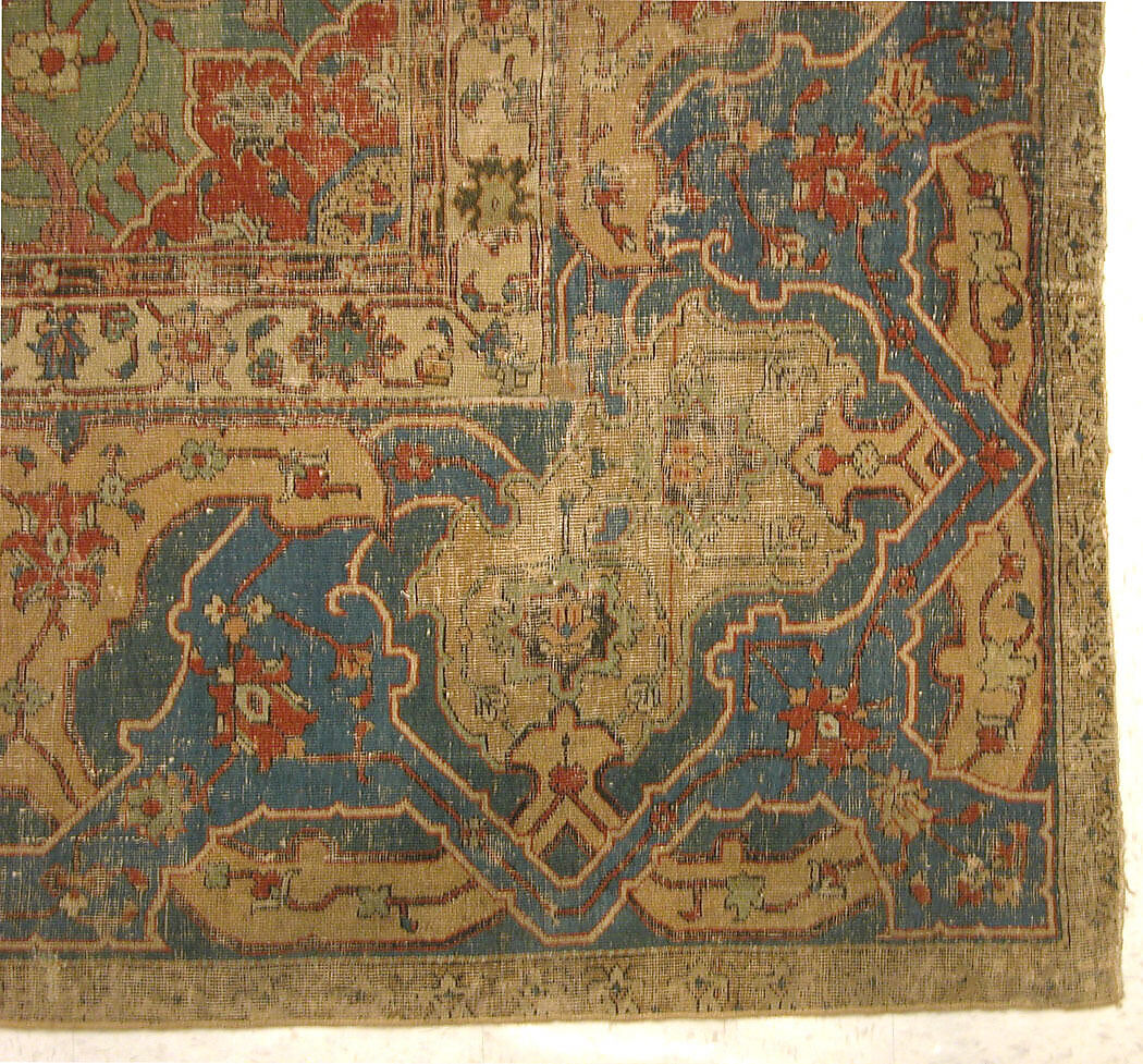 Carpet, Cotton (warp and weft), wool (pile); asymmetrically knotted pile