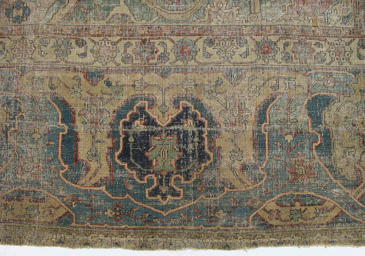 Carpet, Cotton (warp and weft), wool (pile); asymmetrically knotted pile