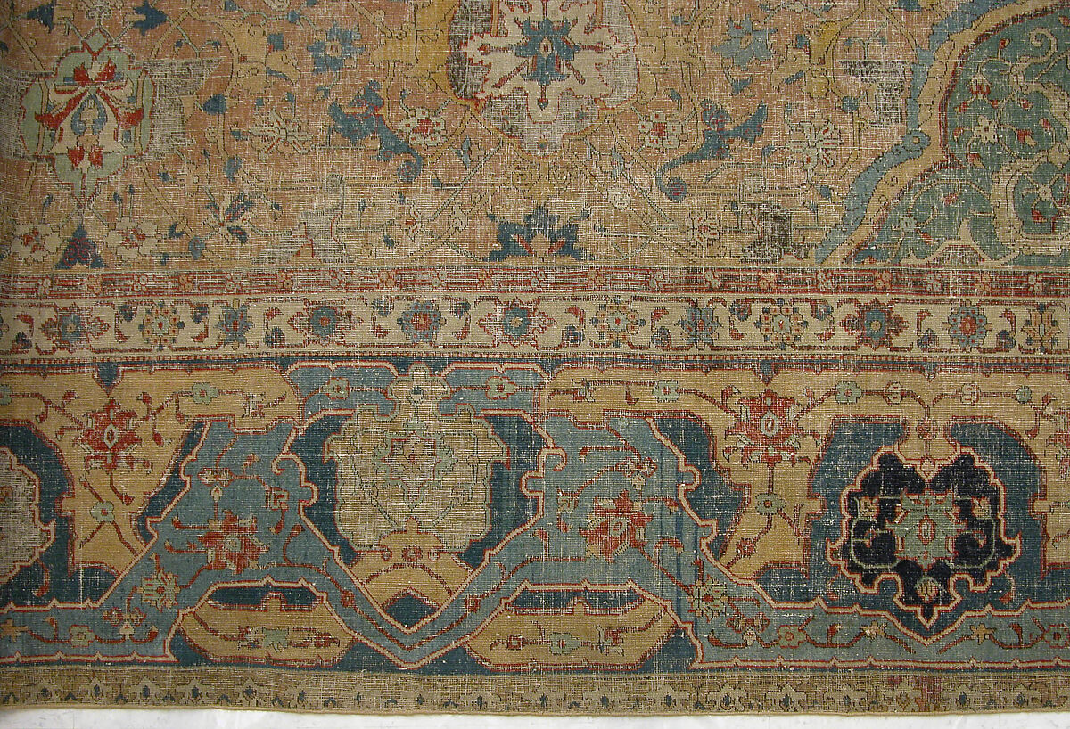 Carpet, Cotton (warp and weft), wool (pile); asymmetrically knotted pile