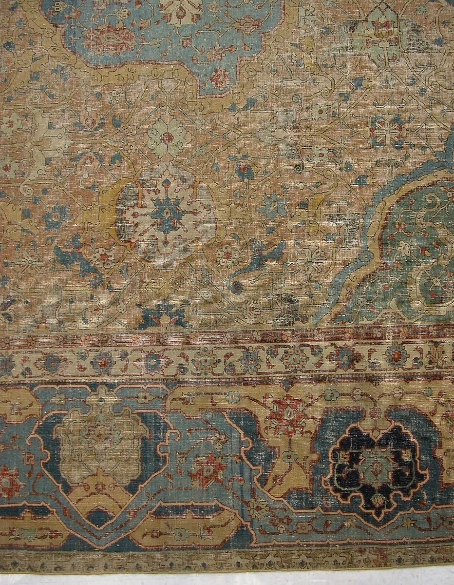 Carpet, Cotton (warp and weft), wool (pile); asymmetrically knotted pile