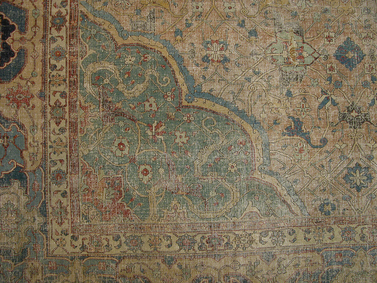 Carpet, Cotton (warp and weft), wool (pile); asymmetrically knotted pile
