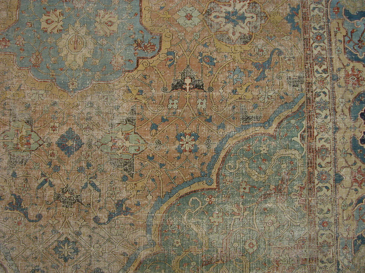 Carpet, Cotton (warp and weft), wool (pile); asymmetrically knotted pile